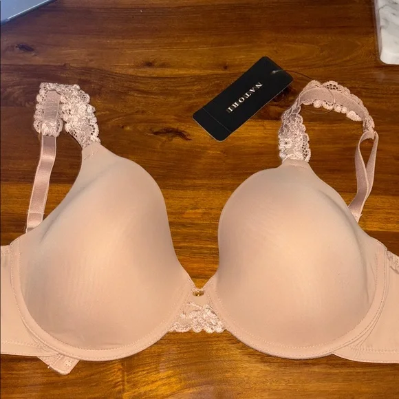NWT Natori Nude Lace Detail Molded Cup Bra 36 C - Picture 1 of 4